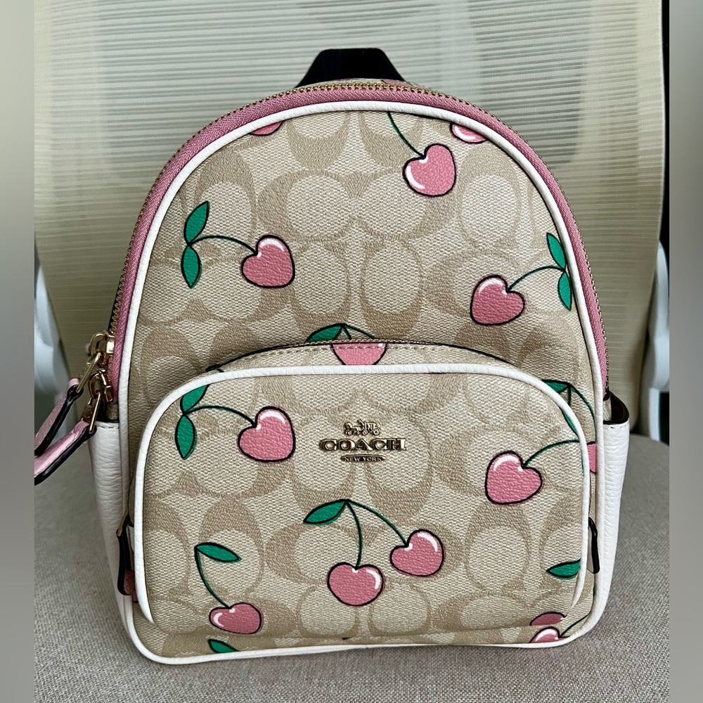Coach Cherry signature print backpack
